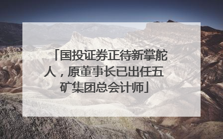 国投证券正待新掌舵人，原董事长已出任五矿集团总会计师