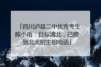 四川泸县二中优秀考生陈小雨：目标清北，已接到北大招生组电话