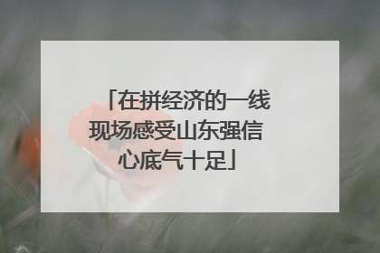 在拼经济的一线现场感受山东强信心底气十足