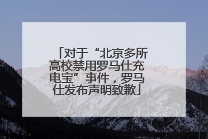 对于“北京多所高校禁用罗马仕充电宝”事件，罗马仕发布声明致歉