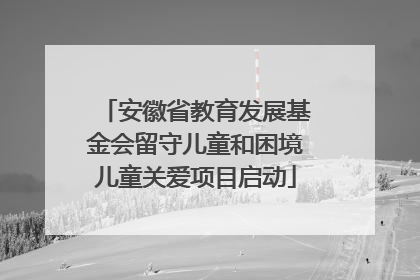 安徽省教育发展基金会留守儿童和困境儿童关爱项目启动