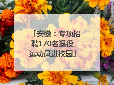 安徽：专项招聘170名退役运动员进校园