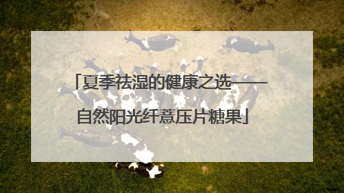 夏季祛湿的健康之选——自然阳光纤薏压片糖果