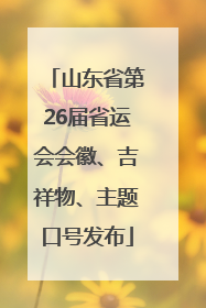 山东省第26届省运会会徽、吉祥物、主题口号发布
