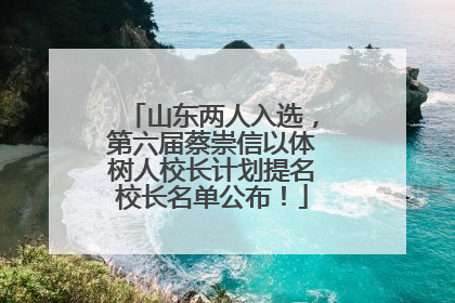 山东两人入选，第六届蔡崇信以体树人校长计划提名校长名单公布！