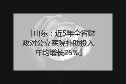 山东：近5年全省财政对公立医院补助投入年均增长25%