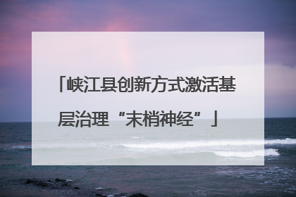 峡江县创新方式激活基层治理“末梢神经”