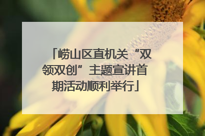 崂山区直机关“双领双创”主题宣讲首期活动顺利举行