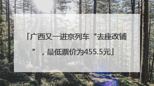 广西又一进京列车“去座改铺”，最低票价为455.5元