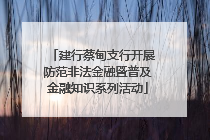 建行蔡甸支行开展防范非法金融暨普及金融知识系列活动