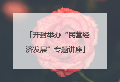 开封举办“民营经济发展”专题讲座