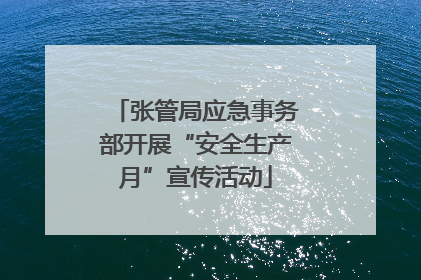 张管局应急事务部开展“安全生产月”宣传活动