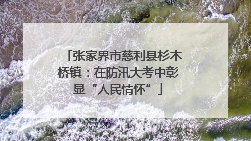 张家界市慈利县杉木桥镇：在防汛大考中彰显“人民情怀”