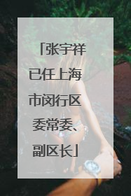 张宇祥已任上海市闵行区委常委、副区长