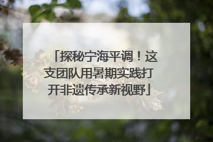 探秘宁海平调！这支团队用暑期实践打开非遗传承新视野