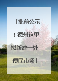 批前公示！德州这里拟新建一处便民市场