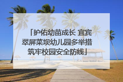 护佑幼苗成长 宜宾翠屏菜坝幼儿园多举措筑牢校园安全防线