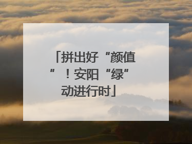 拼出好“颜值”！安阳“绿”动进行时