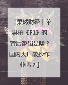 果然财经｜苹果拍《F1》的背后逻辑是啥？国内大厂能抄作业吗？