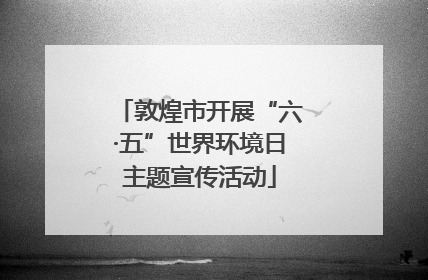 敦煌市开展“六·五”世界环境日主题宣传活动