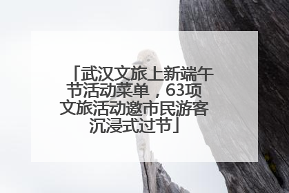 武汉文旅上新端午节活动菜单，63项文旅活动邀市民游客沉浸式过节