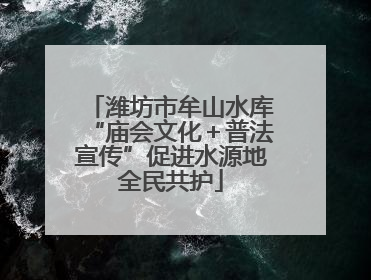 潍坊市牟山水库“庙会文化＋普法宣传”促进水源地全民共护