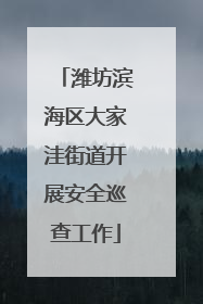 潍坊滨海区大家洼街道开展安全巡查工作