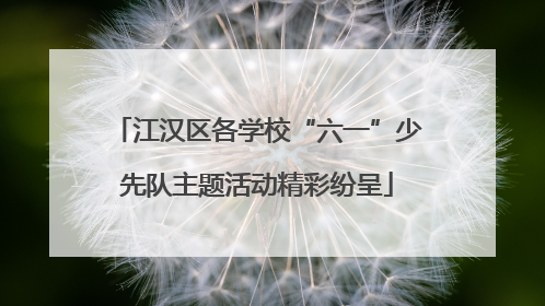 江汉区各学校“六一”少先队主题活动精彩纷呈