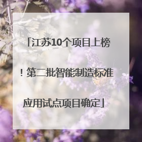 江苏10个项目上榜！第二批智能制造标准应用试点项目确定
