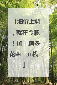 油价上调，就在今晚！加一箱多花两三元钱