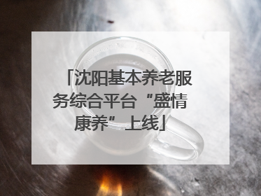 沈阳基本养老服务综合平台“盛情康养”上线