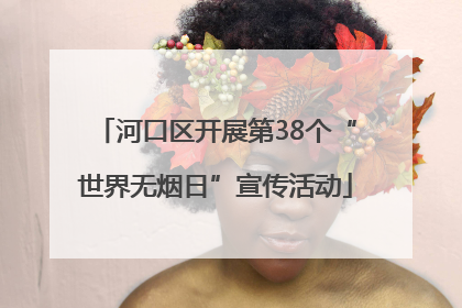 河口区开展第38个“世界无烟日”宣传活动