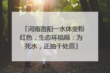 河南洛阳一水体变粉红色，生态环境局：为死水，正抽干处置