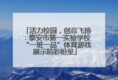 活力校园，创意飞扬：泰安市第一实验学校“一班一品”体育游戏展示精彩纷呈