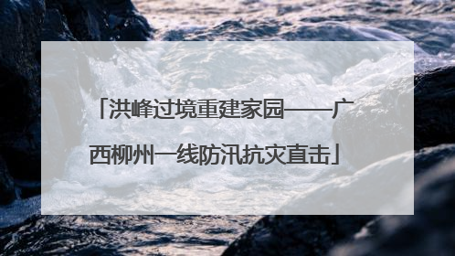 洪峰过境重建家园——广西柳州一线防汛抗灾直击