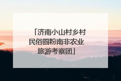 济南小山村乡村民俗圈粉南非农业旅游考察团