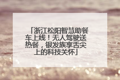 浙江松阳智慧助餐车上线！无人驾驶送热餐，银发族享舌尖上的科技关怀