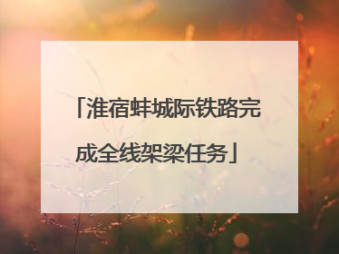淮宿蚌城际铁路完成全线架梁任务