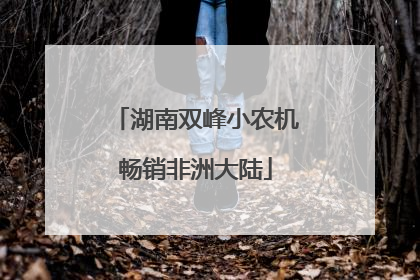 湖南双峰小农机畅销非洲大陆