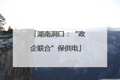 湖南洞口：“政企联合”保供电