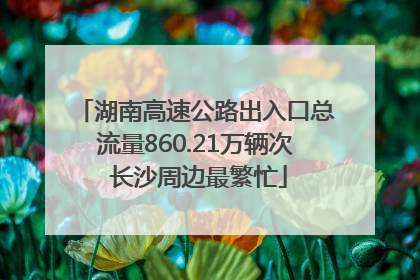 湖南高速公路出入口总流量860.21万辆次 长沙周边最繁忙