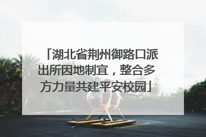 湖北省荆州御路口派出所因地制宜，整合多方力量共建平安校园