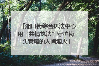 湘口街综合执法中心用“共情执法”守护街头巷尾的人间烟火
