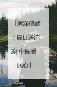 菏泽成武：夏日送清凉 中医暖民心