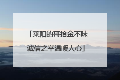 莱阳的哥拾金不昧 诚信之举温暖人心