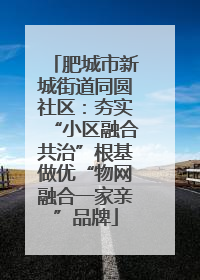 肥城市新城街道同圆社区：夯实“小区融合共治”根基做优“物网融合一家亲”品牌
