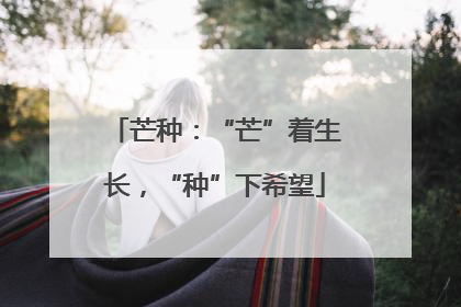 芒种：“芒”着生长，“种”下希望