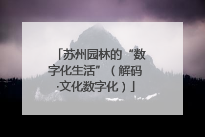 苏州园林的“数字化生活”（解码·文化数字化）