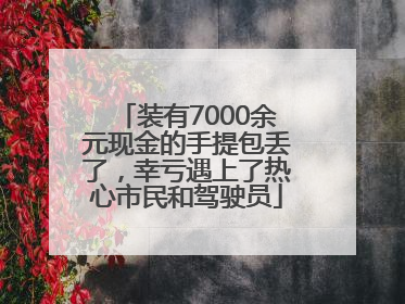 装有7000余元现金的手提包丢了，幸亏遇上了热心市民和驾驶员