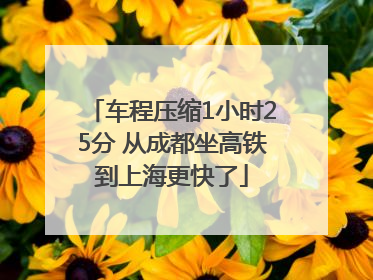 车程压缩1小时25分 从成都坐高铁到上海更快了